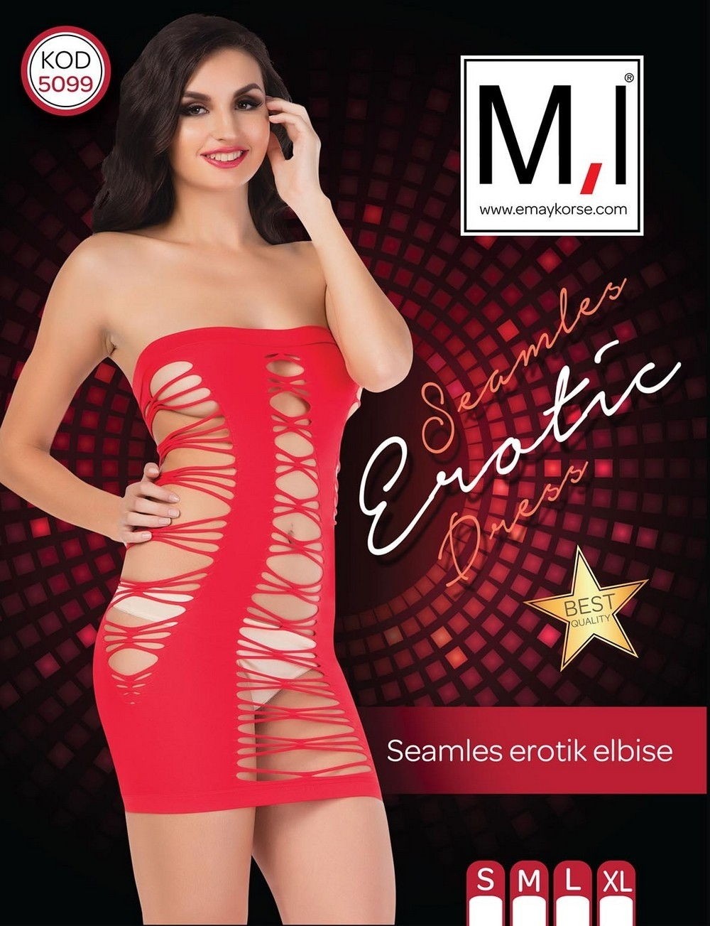 Emay Dikişsiz Seksi Elbise Emay 5099