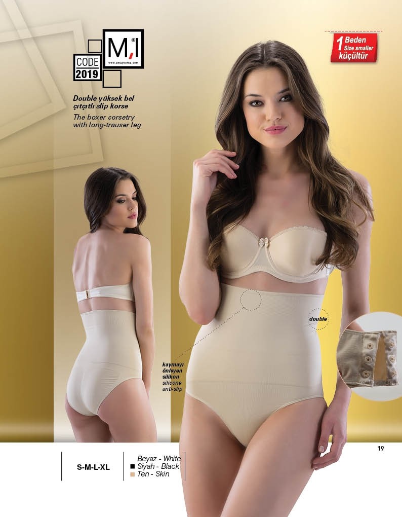 Dikişsiz Alttan Çıtçıtlı Korse Emay 2019 - Ten