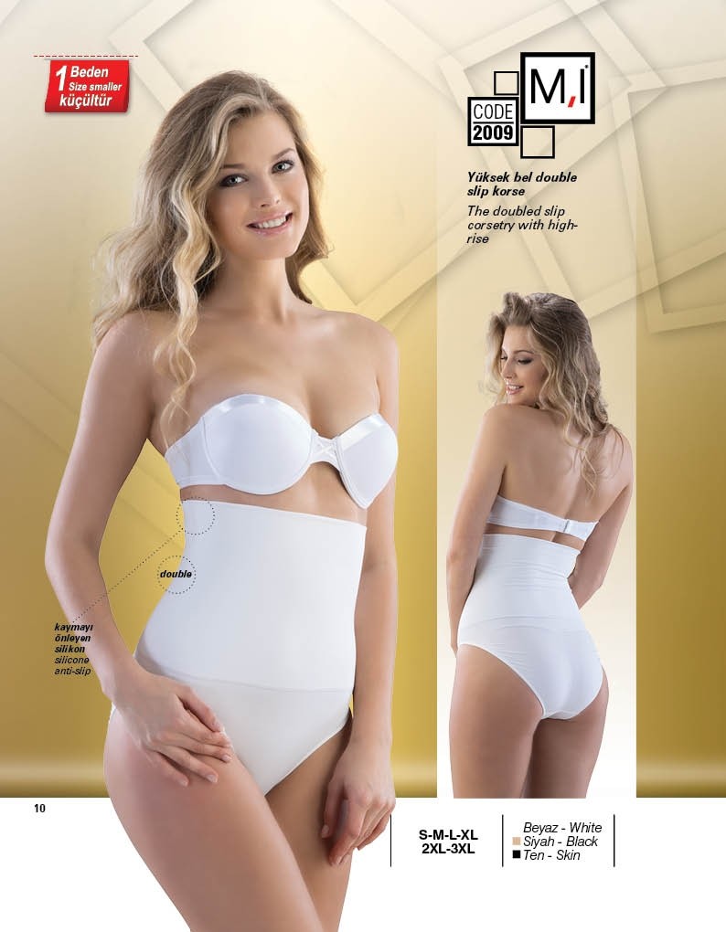 Dikişsiz Kompresyonlu Toparlayıcı Korse Emay 2009 - Beyaz