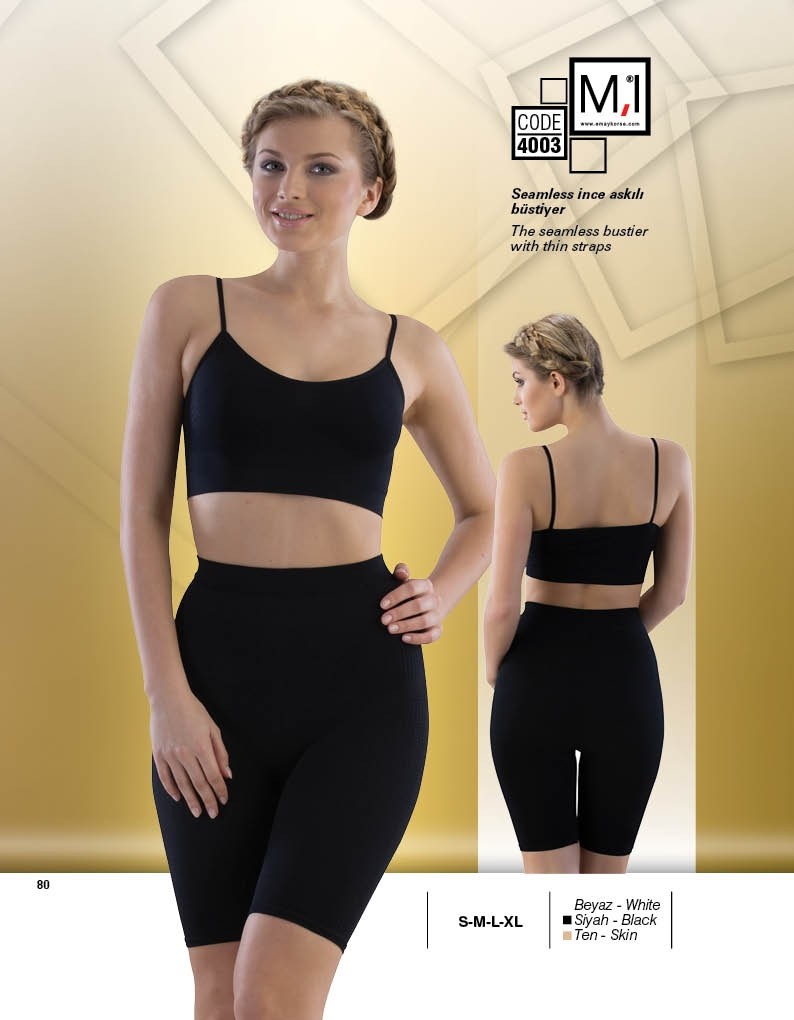 Dikişsiz İp Askılı Büstiyer Emay 4003 - Siyah