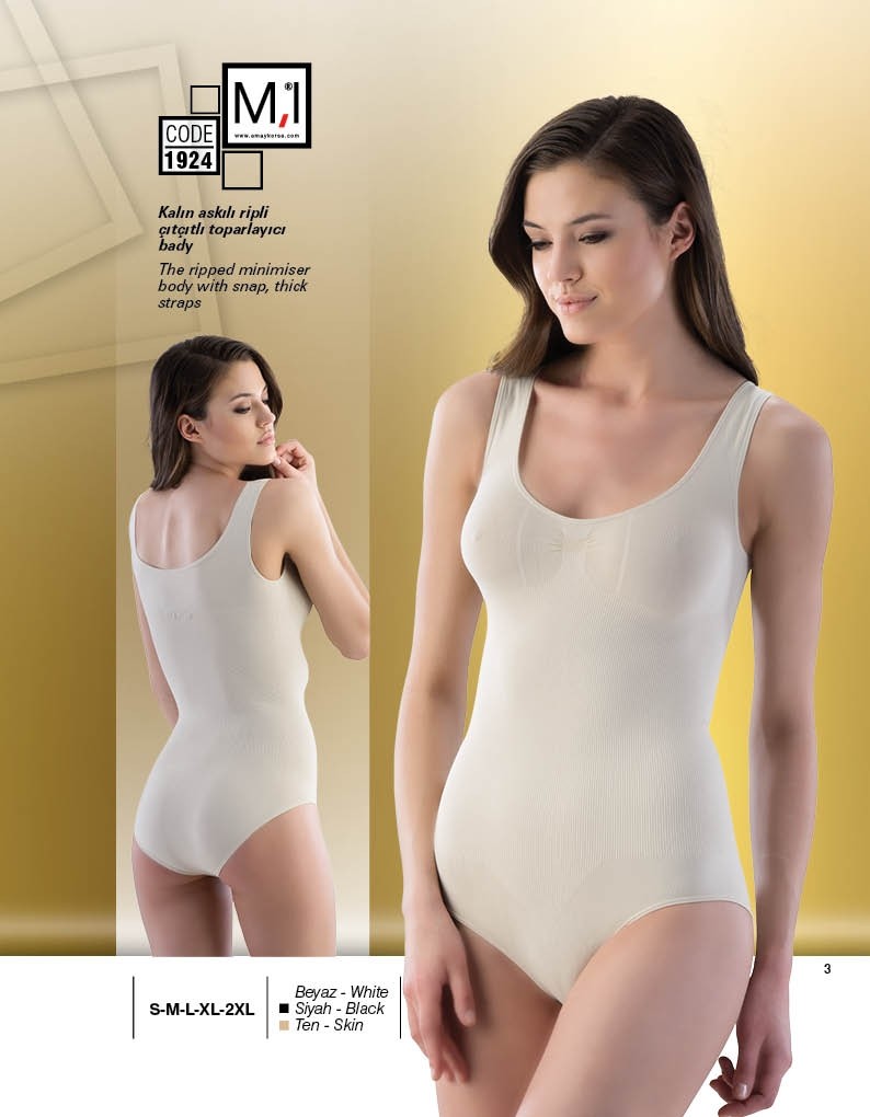 Dikişsiz Kalın Askılı Çıtçıtlı Body Emay 1924 - Ten