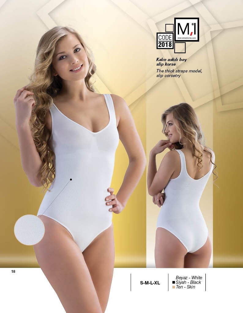 Dikişsiz Yapı ve Kademeli Kompresyon Body Slip Emay 2018 - Beyaz