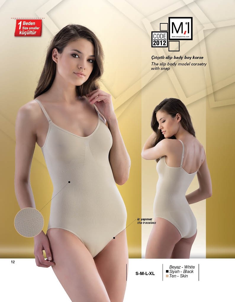 Dikişsiz Yüksek Bel Body Korse Emay 2012 - Ten