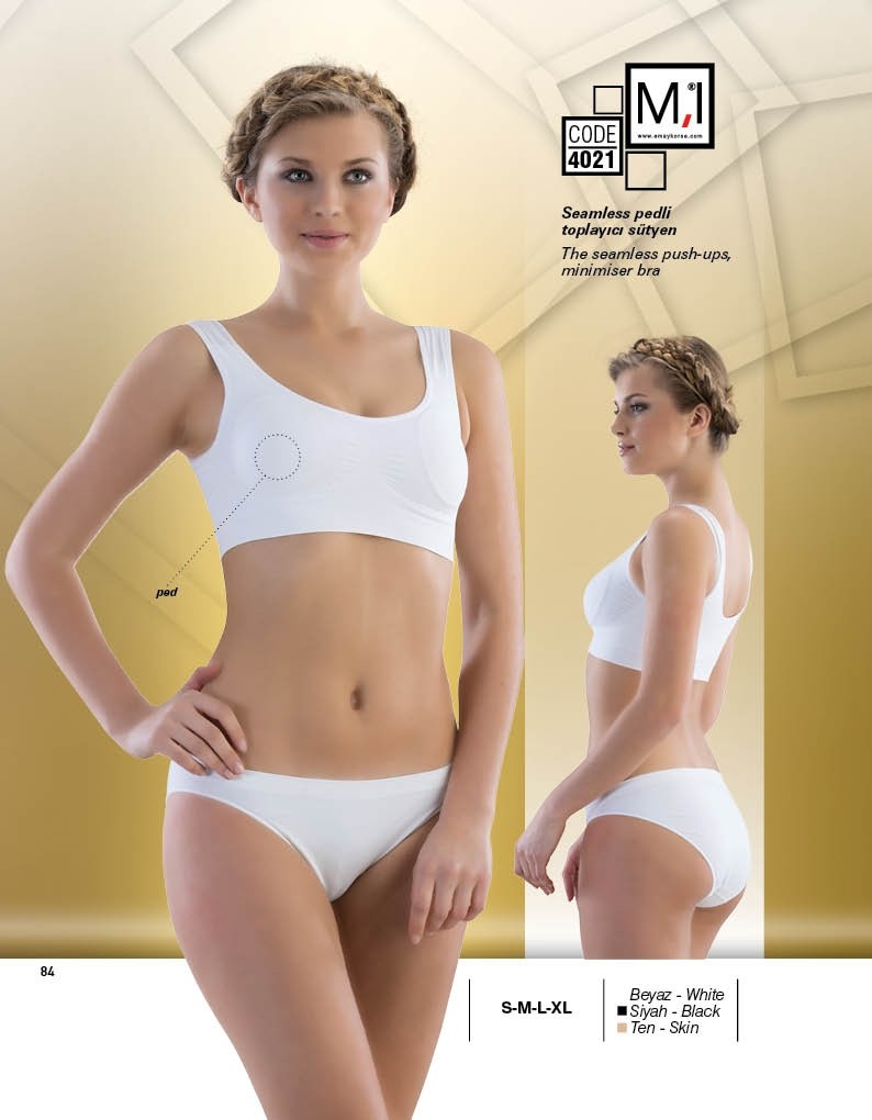Pedli Toparlayıcı Dikişsiz Sütyen Emay 4021 - Beyaz