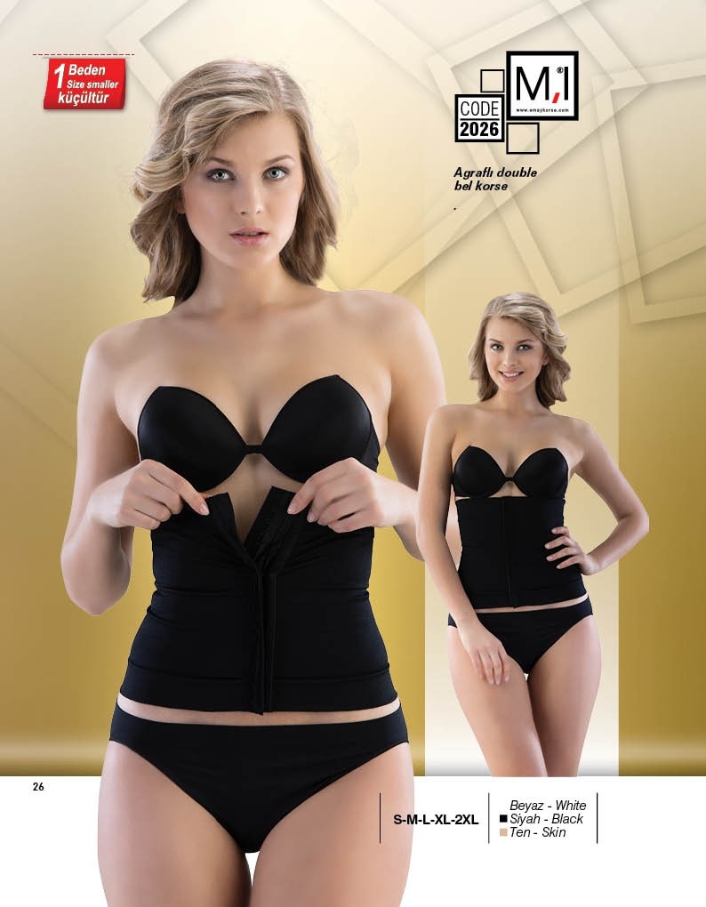 Dikişsiz Yüksek Bel Korse Emay 2026 - Siyah