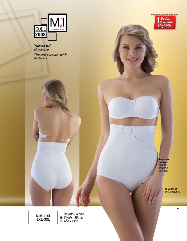 Dikişsiz Yüksek Bel Korse Emay 2008 - Beyaz