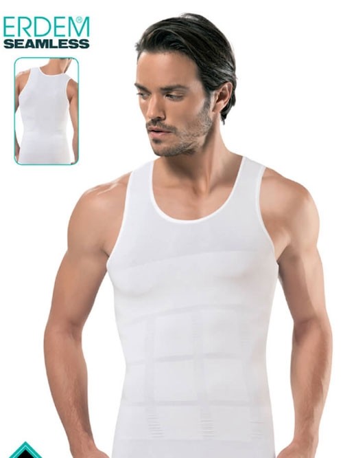 Ribana Kesim İncelten Korseli Erkek Atlet Erdem 650 - Beyaz