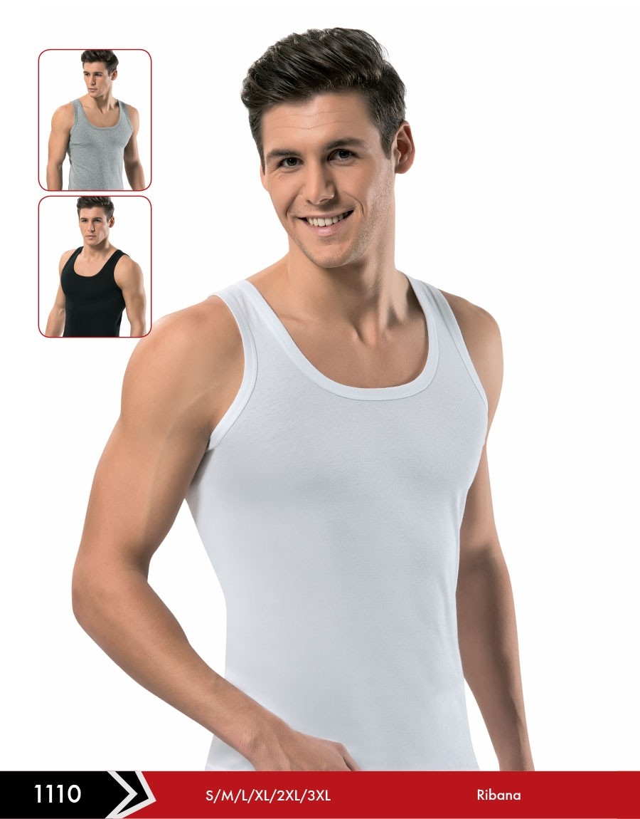 Pamuklu Ribana Kesim Erkek Atlet Erdem 1110 - Beyaz