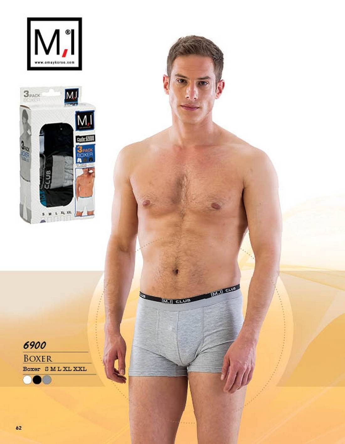 Emay Esnek Bel Lastikli Pamuklu Boxer 3 Lü Paket Emay 6900 - Görsel 4