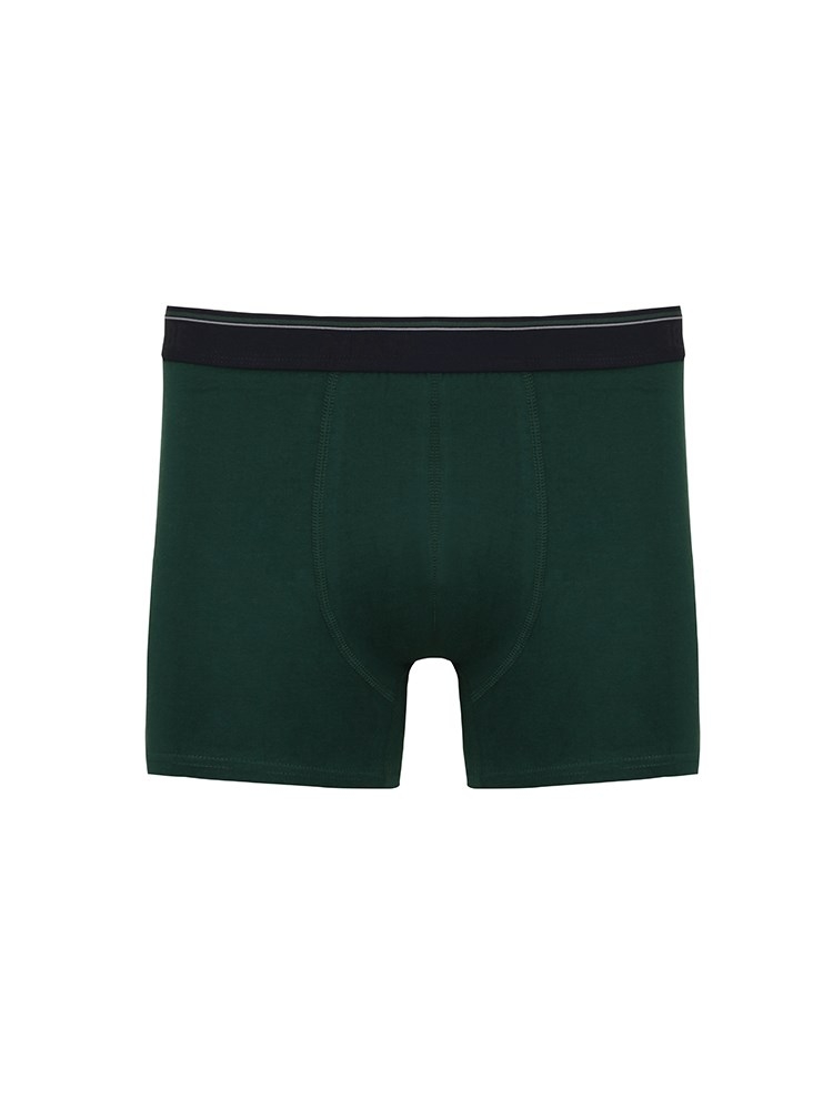 Pamuklu Esnek Bel Boxer NBB 737 - Koyu Yeşil