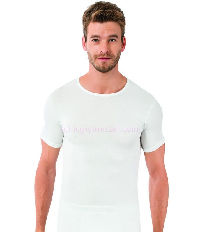 Modal Koton Elastan O Yaka Erkek Atlet Öztaş 1902 - Beyaz