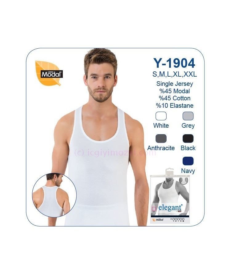 Modal Pamuklu V Yaka Erkek Atlet Öztaş 1904 - Beyaz