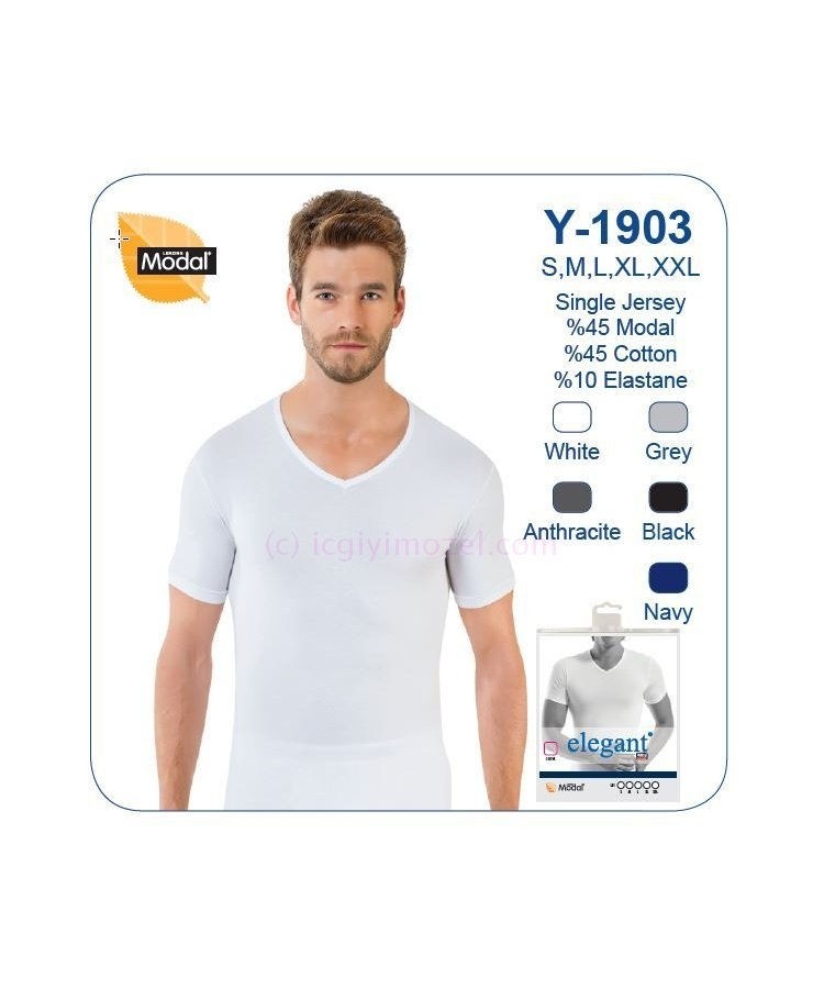 Modal Esnek V Yaka Atlet Öztaş 1903 - Beyaz