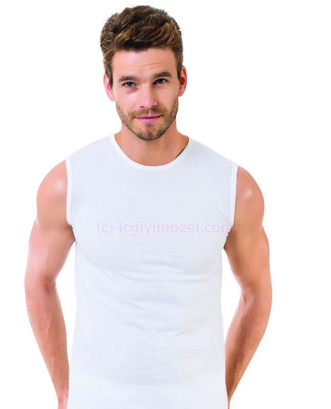 Kolsuz Sıfır Yaka Pamuklu Atlet Öztaş 1010 - Görsel