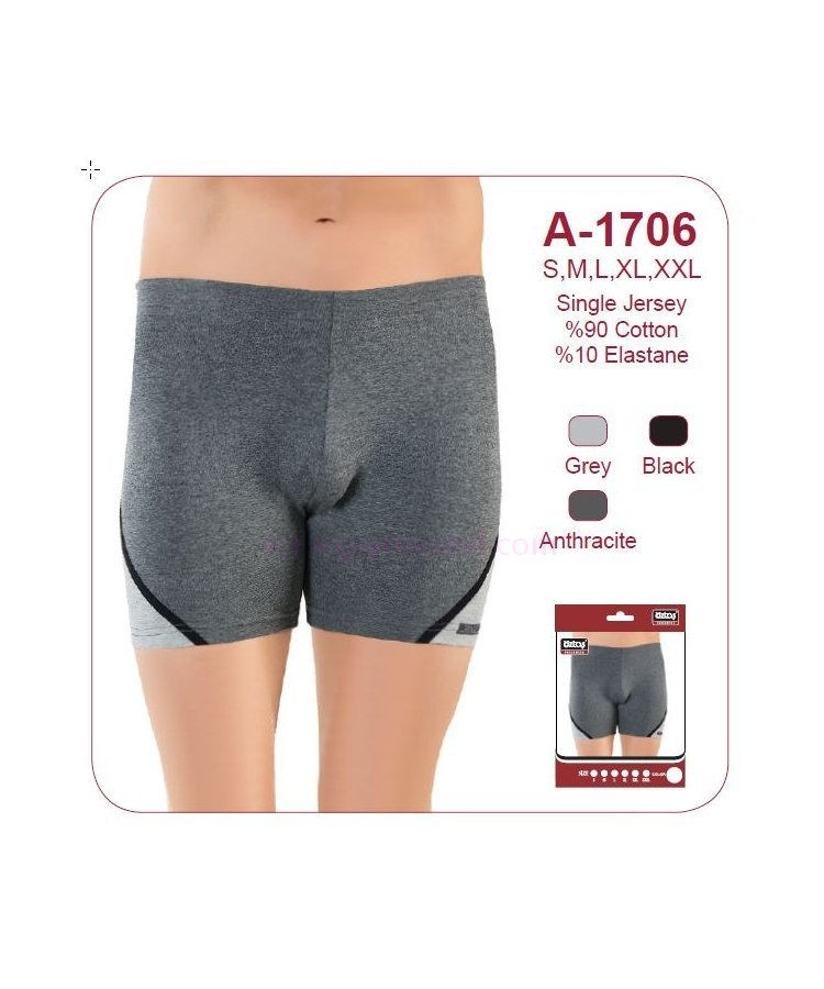 Pamuklu Esnek Bel Boxer Öztaş 1706 - Gri