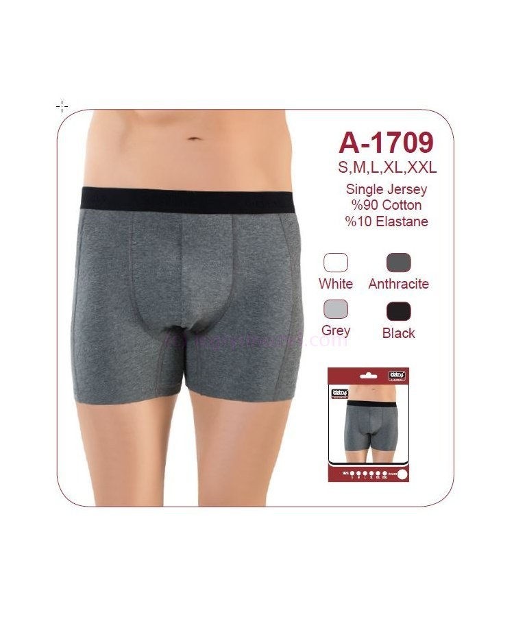 Esnek Bel Lastiği ve Pamuklu Kumaşlı Boxer Öztaş 1709 - Gri