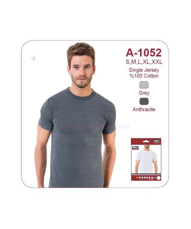 Pamuklu Ribana O Yaka Erkek Atlet Öztaş 1052 - Antrasit