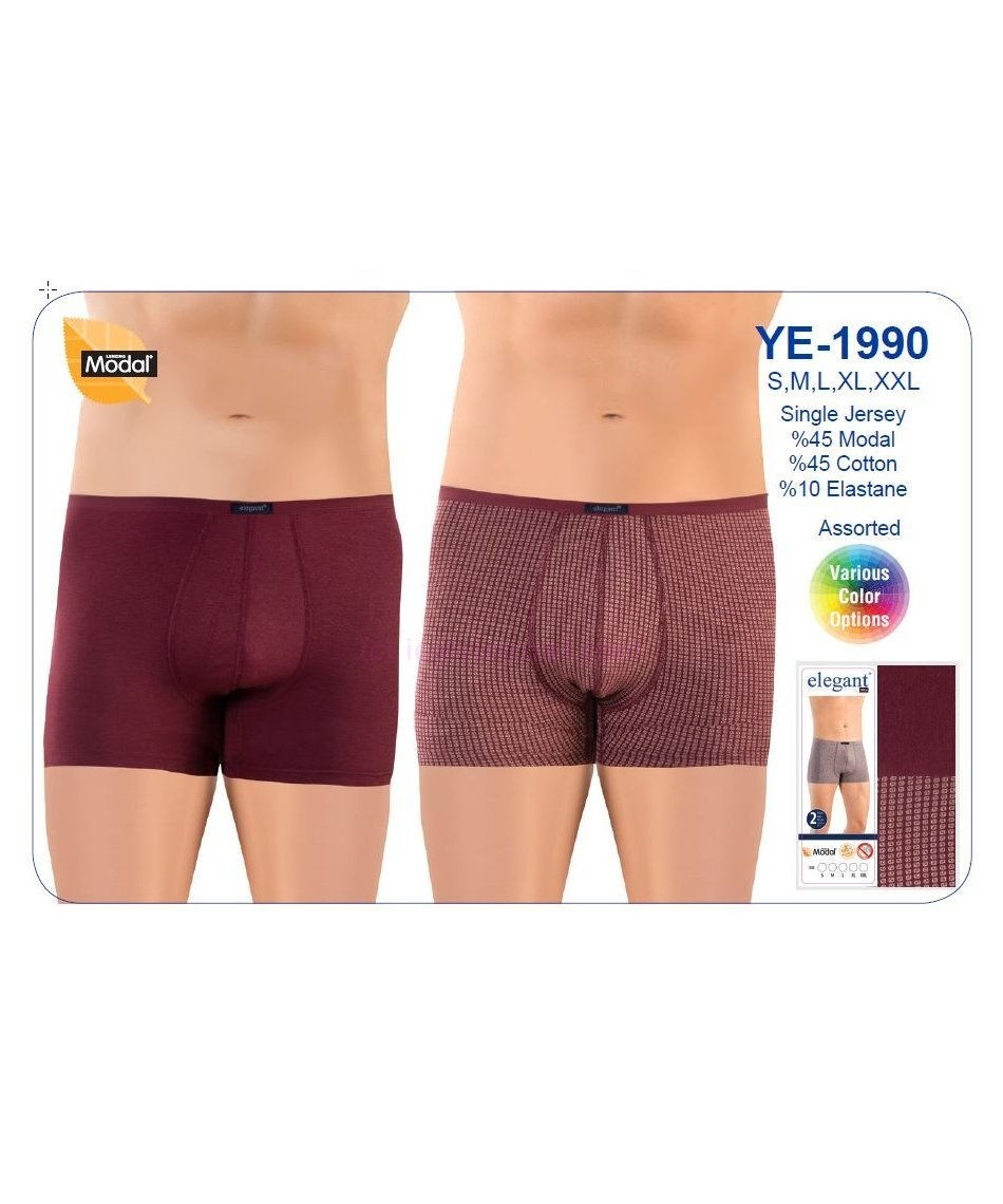 Modal Pamuklu Esnek Bel Boxer İkili Paket Öztaş 1990 - Renkli