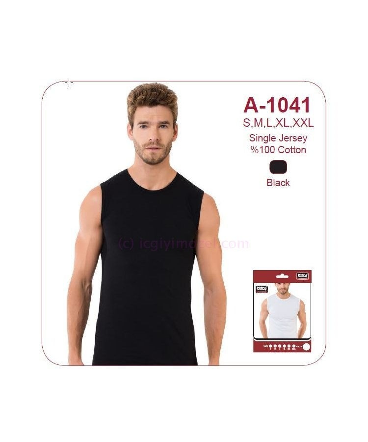 Öztaş Pamuklu Kolsuz O Yaka Erkek Atlet Öztaş 1041 - Görsel 3