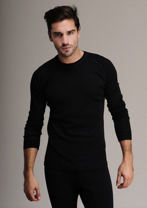 Termal Fırçalı İç Yüzey Uzun Kollu Fanila Has Yün 12 - Siyah