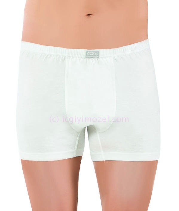 Pamuklu Esnek Bel Erkek Boxer Öztaş 1110 - Beyaz