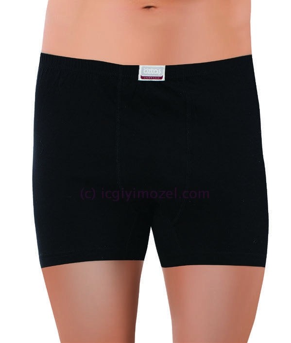 Pamuklu Esnek Bel Erkek Boxer Öztaş 1110 - Siyah