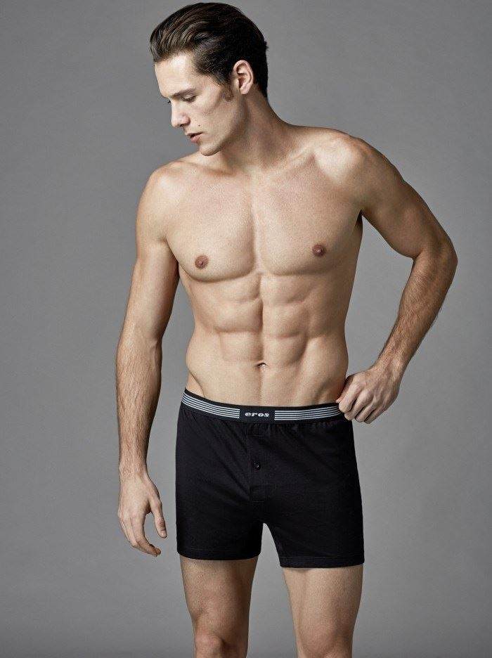 Pamuklu Düz Dikiş Erkek Boxer Eros 035 - Beyaz