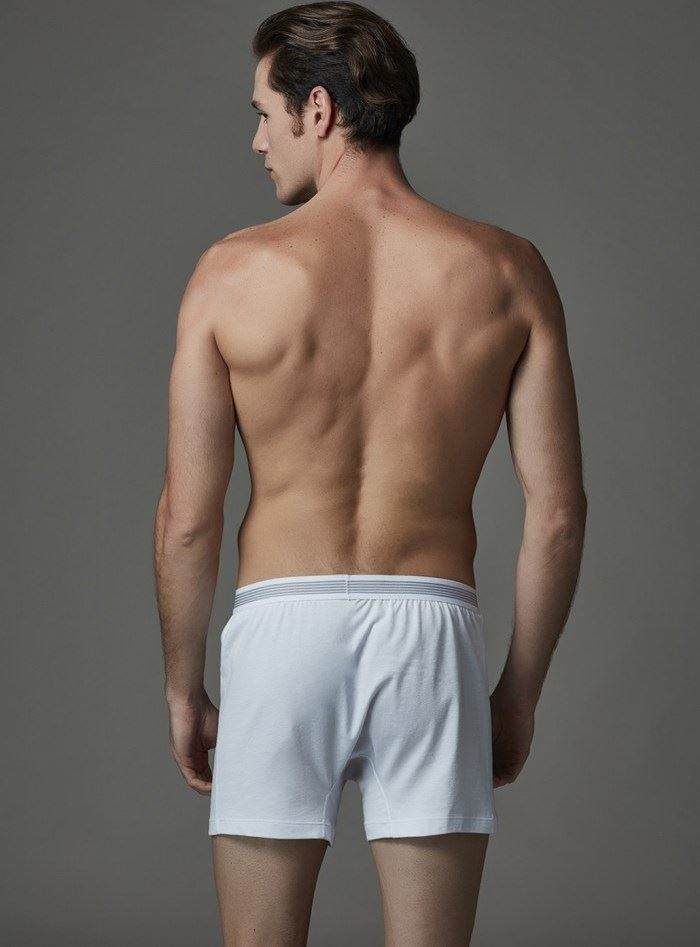 Pamuklu Düz Dikiş Erkek Boxer Eros 035 - Beyaz