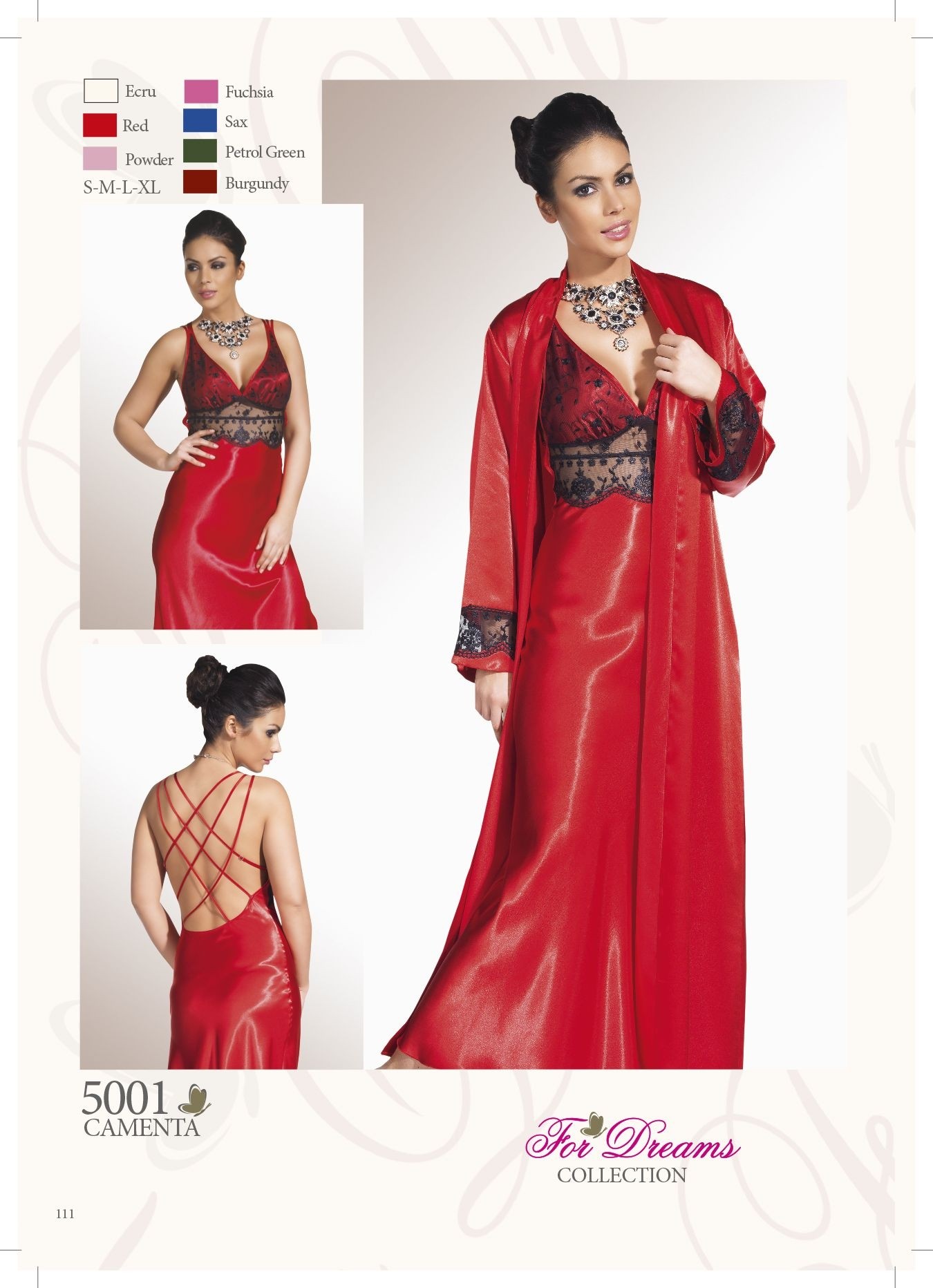 For Dreams Saten Dantel Biye Askılı Gecelik Takımı For Dreams 5001 - Görsel 3