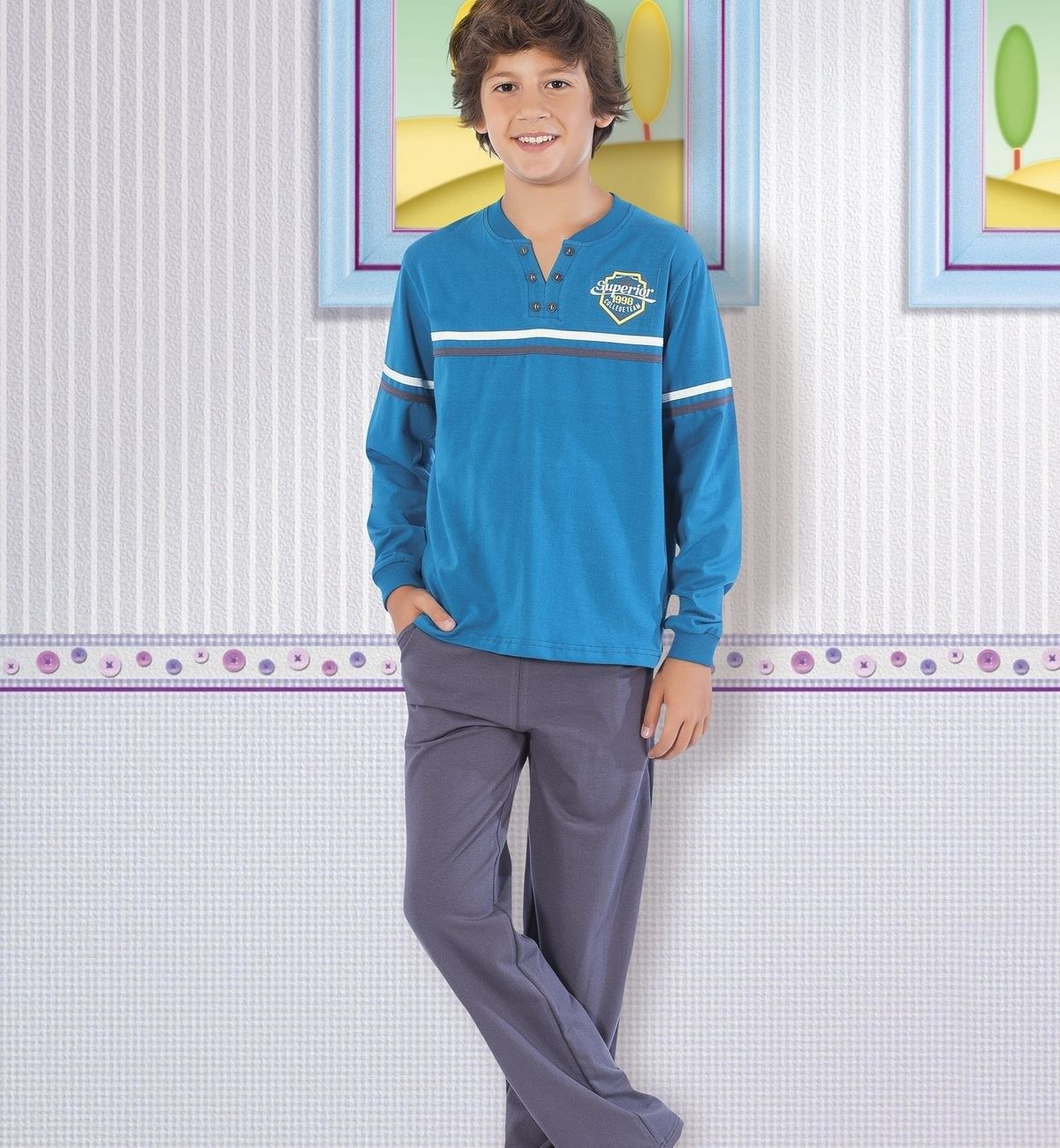 HMD Pamuklu Elastan Kapri Pijama Takımı HMD 5300