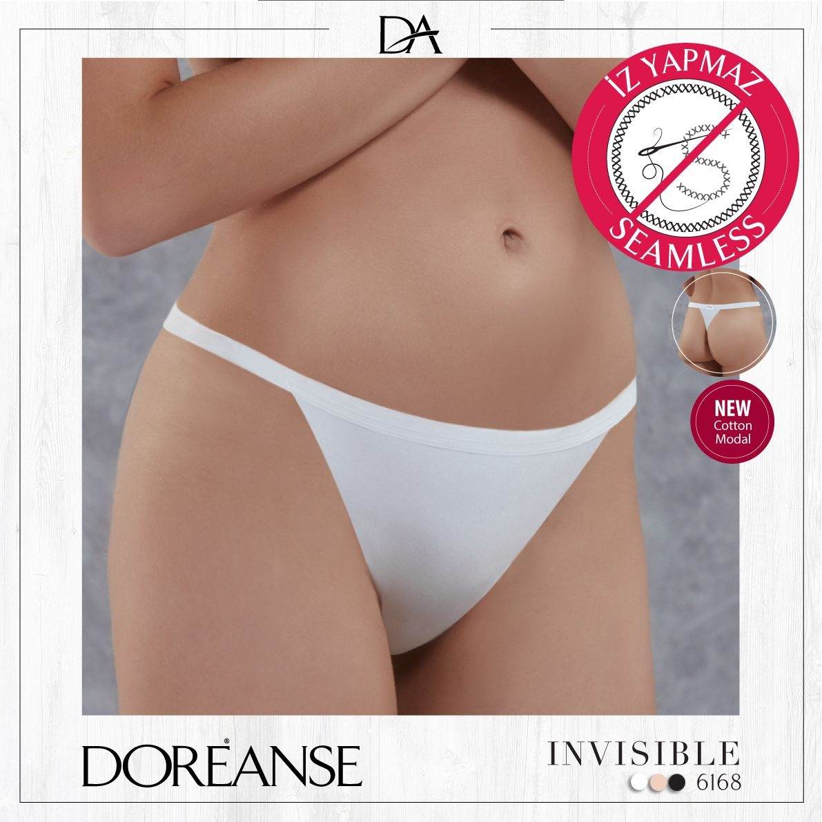 İnce İp Detaylı Minimal String Külot Doreanse 6168 - Beyaz