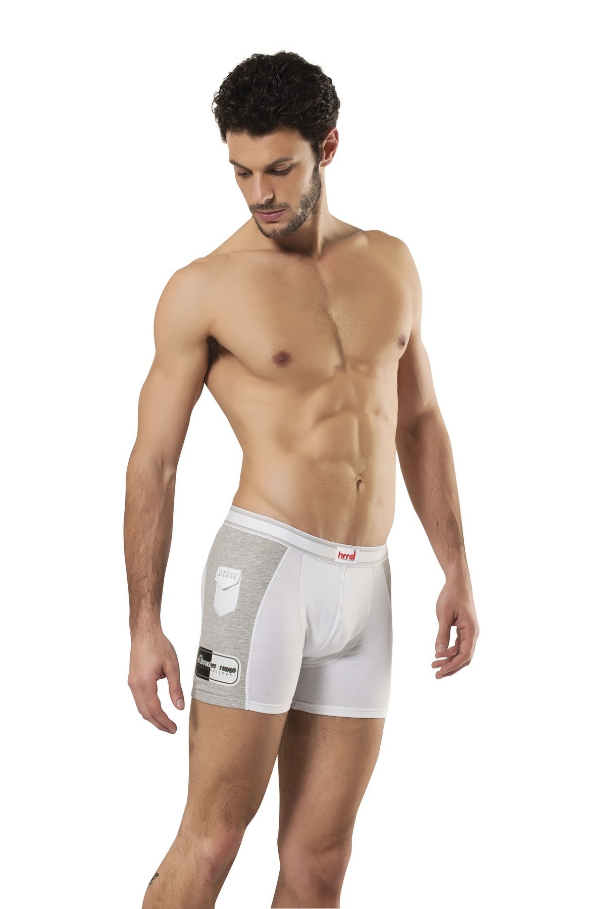 Pamuklu Esnek Bel Lastiği Erkek Boxer HMD 307 - Beyaz