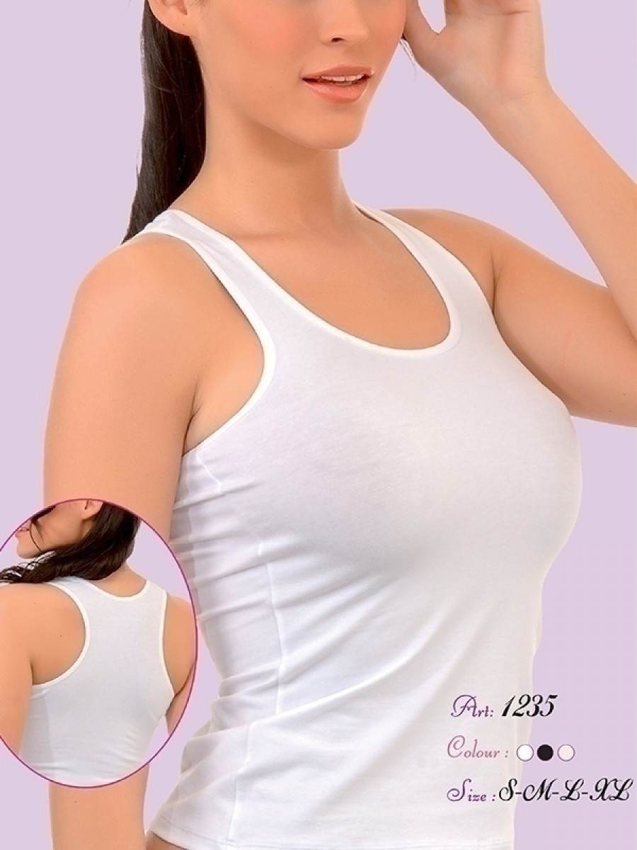 Modal Pamuklu Dar Kesim Atlet İMER 1235 - Beyaz