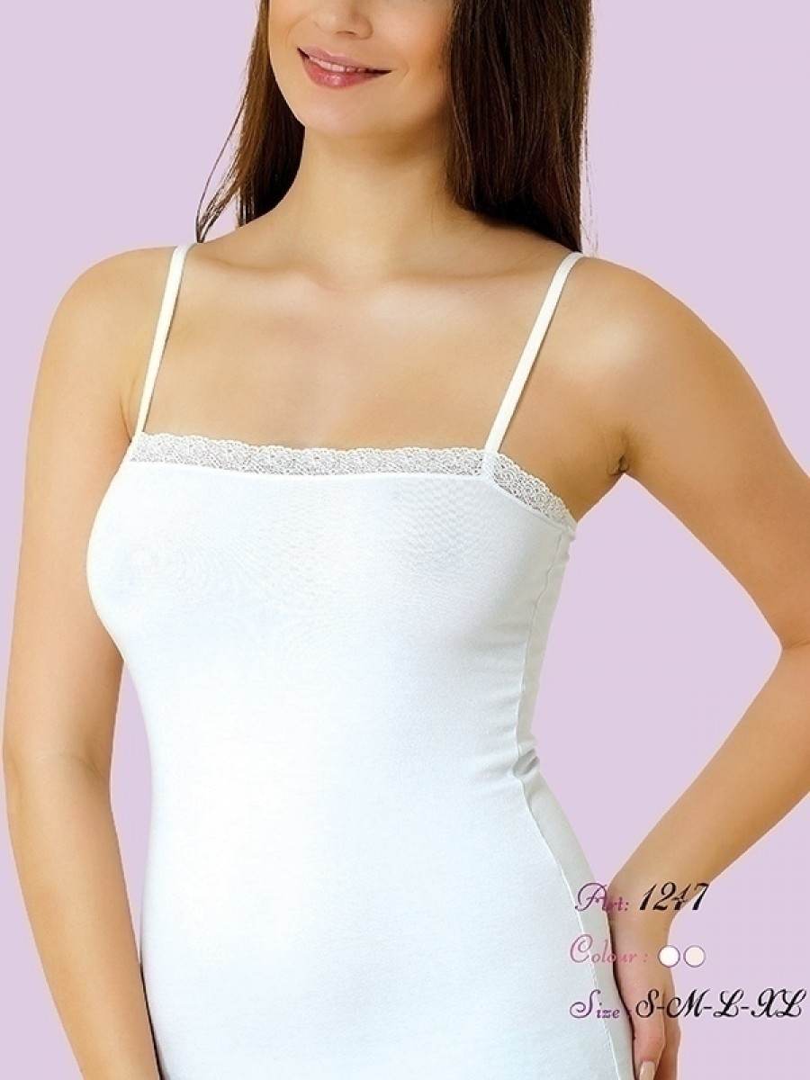 Modal İnce Askılı Straplez Atlet İMER 1247 - Beyaz