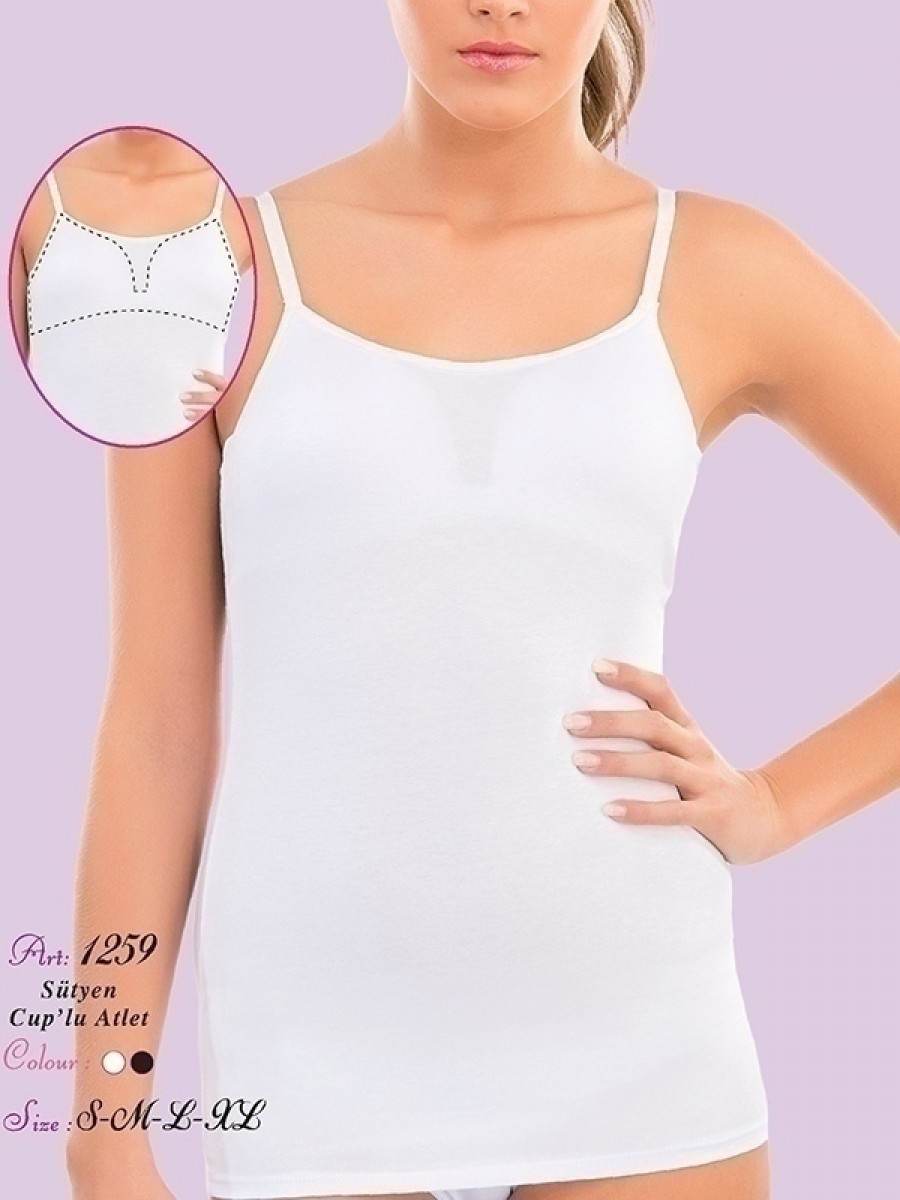 Yüksek Pamuk Oranı Dikişsiz Atlet İMER 1259 - Beyaz