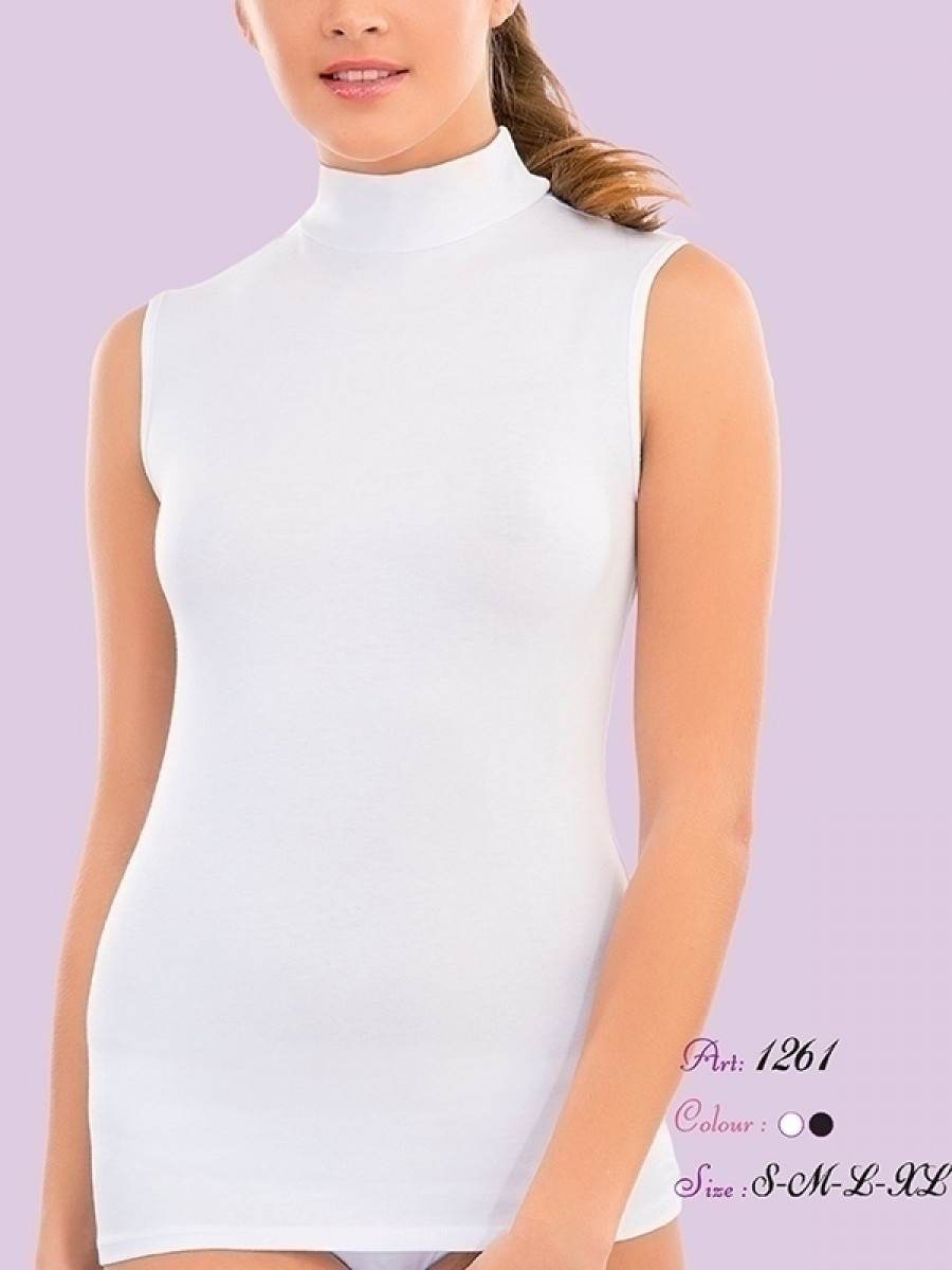 Tek Parça Kesim Boğazlı Sıfır Kol Modal Body İMER 1261 - Beyaz
