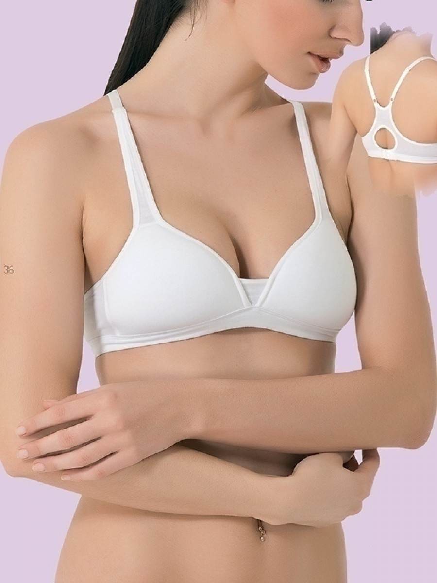 Dantel Detaylı Çapraz Modal Sütyen İMER 2211 - Beyaz