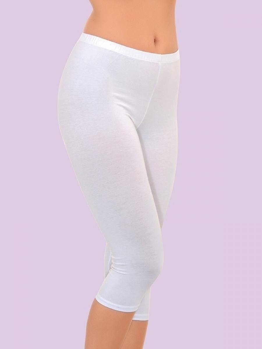 Yüksek Bel Esnek Kapri Tayt İMER 4338 - Beyaz