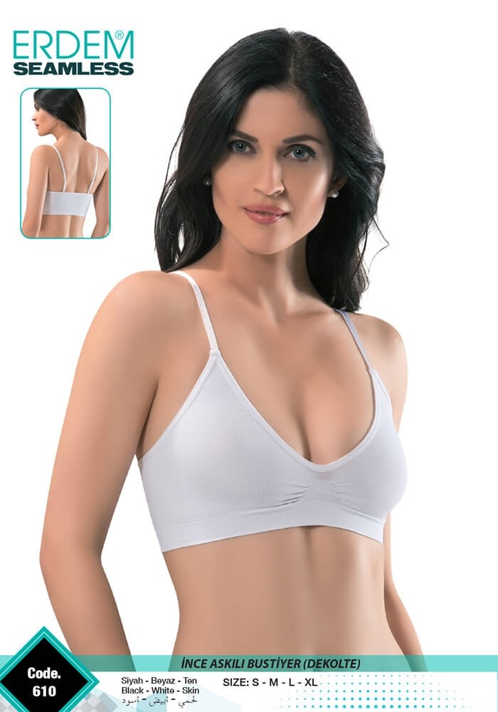 Erdem Dantel Detaylı İnce Askılı Dikişsiz Bustiyer Erdem 610 - Görsel 11