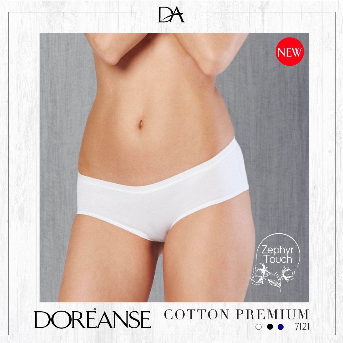 Pamuklu Dikişli Slip Külot Doreanse 7121 - Beyaz