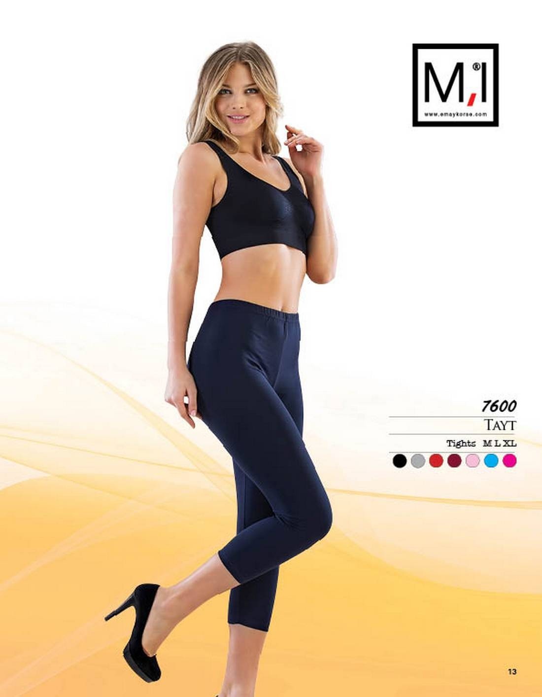 Yüksek Bel Kapri Ligral Tayt Emay 7600 - Siyah