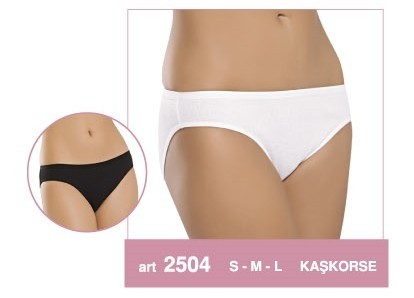 Penye Ağlı Düz Lastikli Bikini Külot Erdem 2504 - Beyaz