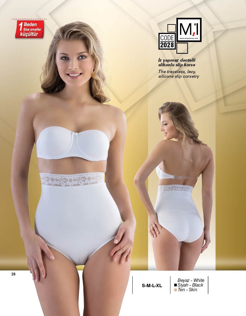 Kaymayı Önleyen Silikon Korse Dikişsiz Emay 2028 - Beyaz