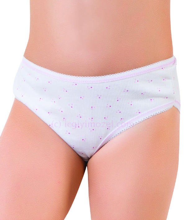 Pamuklu Baskılı Kız Çocuk Slip Külot  Öztaş 4102 - Görsel