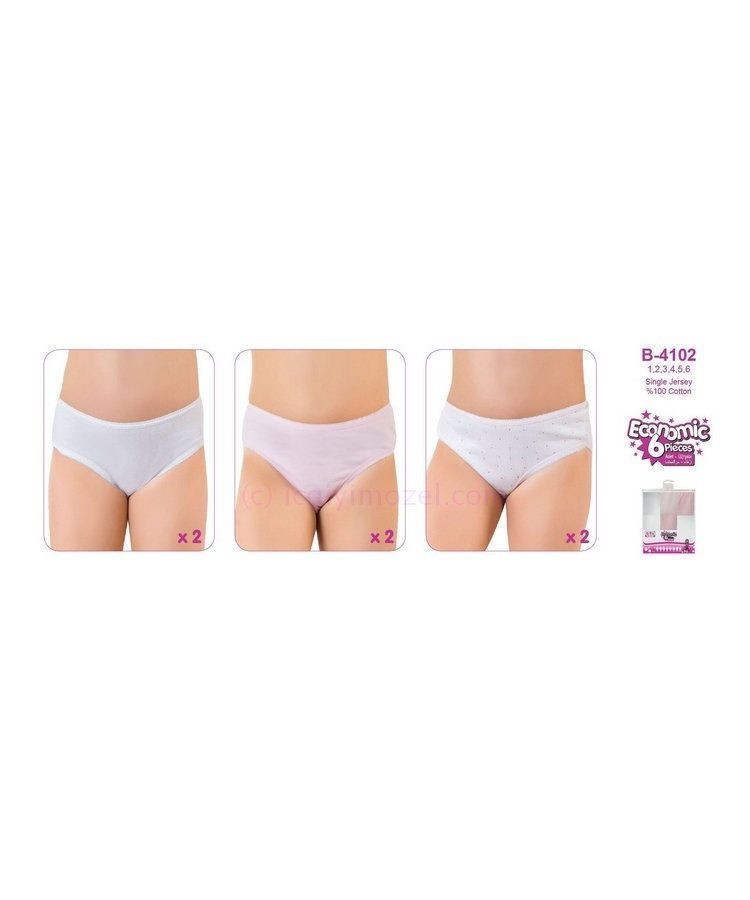 Pamuklu Baskılı Kız Çocuk Slip Külot  Öztaş 4102 - Görsel