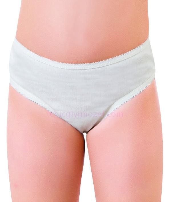 %100 Pamuklu Esnek Bel Lastiği Kız Çocuk Külotu Öztaş 4150 - Renkli