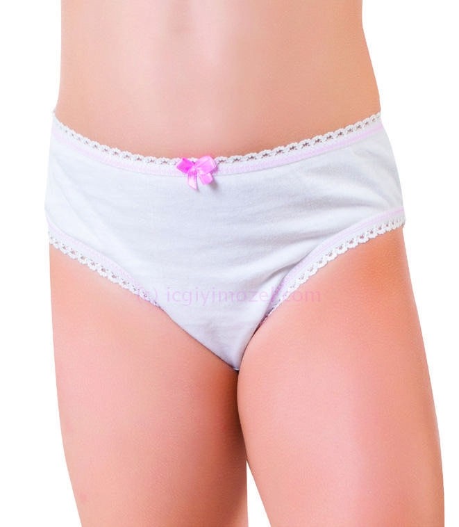 Baskılı ve Düz Desenli Kız Çocuk Külot  Öztaş 4152 - Renkli