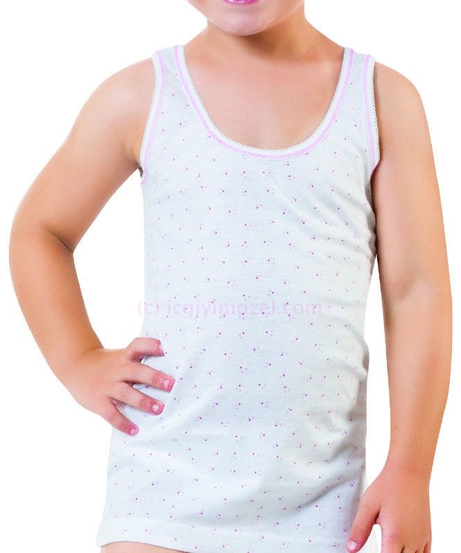 Geniş Askılı Pamuklu Kız Çocuk Atlet Öztaş 4019 - Görsel