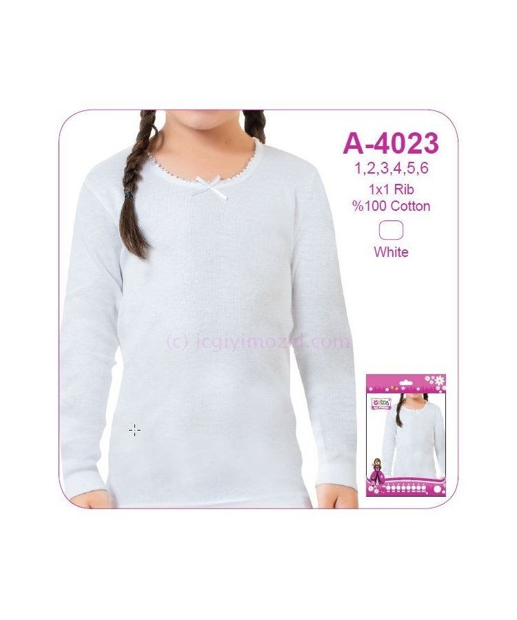 Pamuklu Geniş Askılı Kız Çocuk Atlet Öztaş 4023 - Görsel