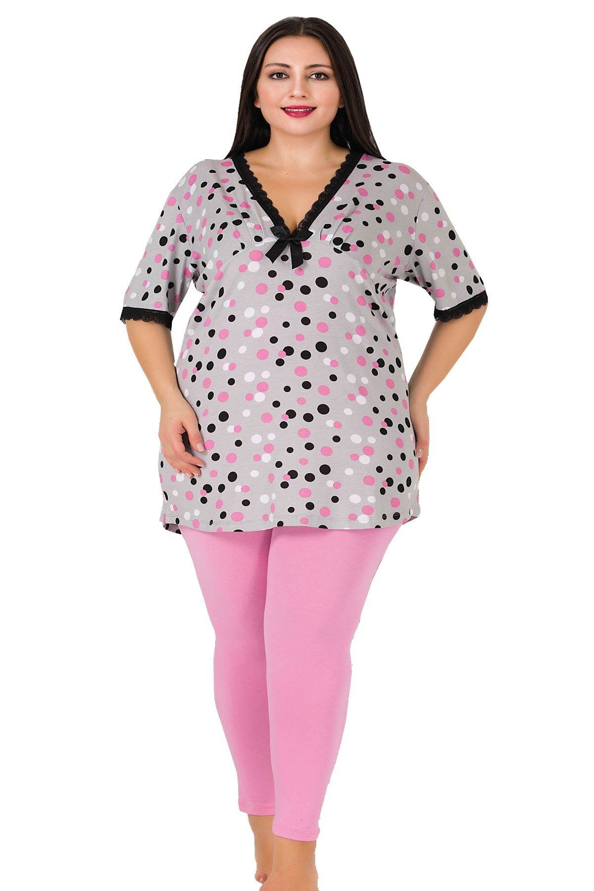 Lady Penye Likra Büyük Beden Pijama Takımı Lady 415